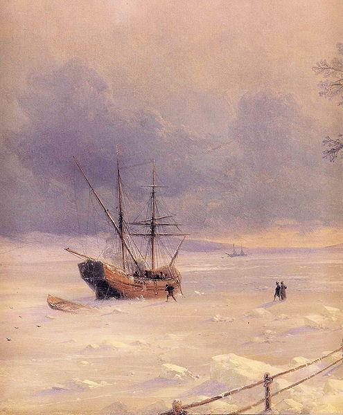 Ivan Aivazovsky Frozen Bosphorus Under Snow Sweden oil painting art